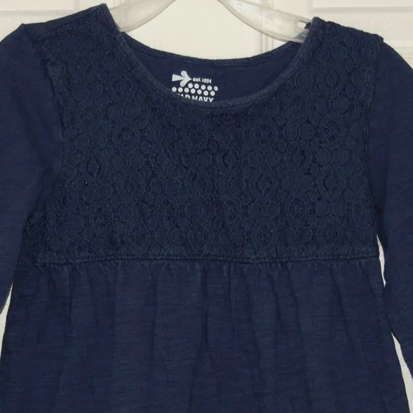 Old Navy Girls Size 8, Navy Crochet-Robe Tunic Top, 100% Cotton - Picture 2 of 3